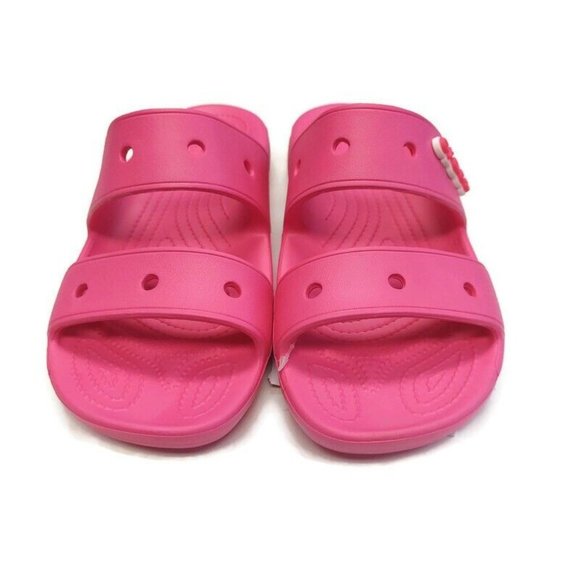 Crocs Classic Sandal Slip On Comfort Shoes Electric Pink Womens Size 9 Mens 7 - Picture 5 of 8